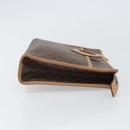 Celine Macadam Pochette Canvas and Leather, BROWN, CANVAS, Clutche & pouche