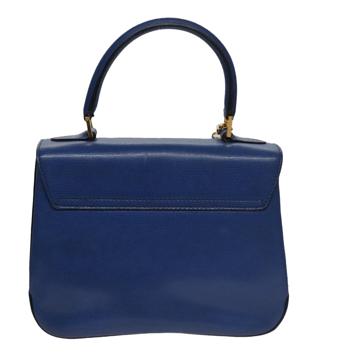 Celine Vintage turn lock shoulder bag Leather, BLUE, LEATHER, Handbag