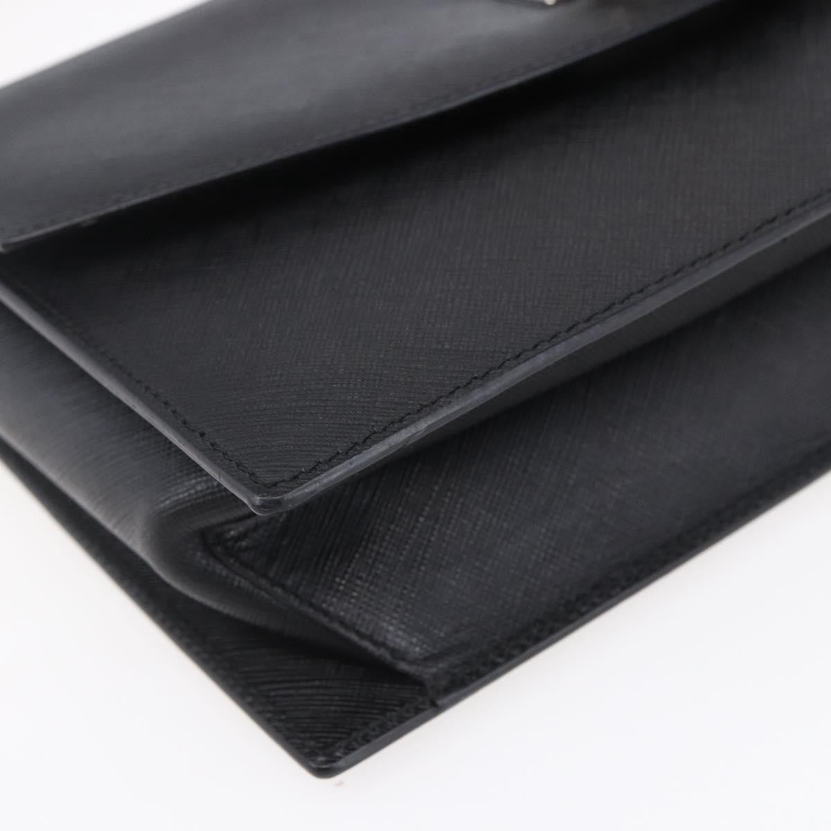 Salvatore Ferragamo Gancini handbag Leather, BLACK, LEATHER, Shoulder bag