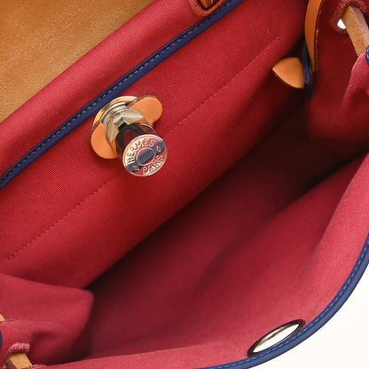 Hermes Herbag Zip Leather and Toile, Multicolour, Canvas, Handbag