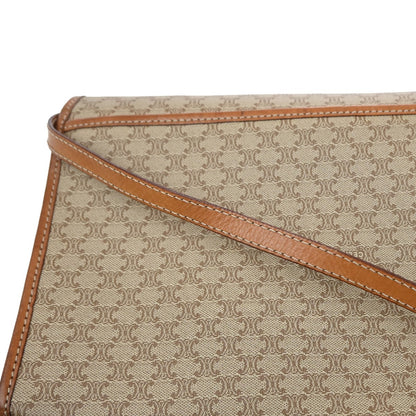 Celine Macadam Pochette Canvas and Leather, BEIGE, PVC, Clutche & pouche