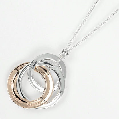Tiffany & Co. 1837 Interlocking Circles Pendant Necklace Sterling Silver and Rubedo, SILVER, SILVER, Necklace