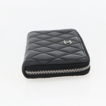 Chanel Zip Around Organizer Wallet Quilted Lambskin, BLACK, LEATHER, Wallets
