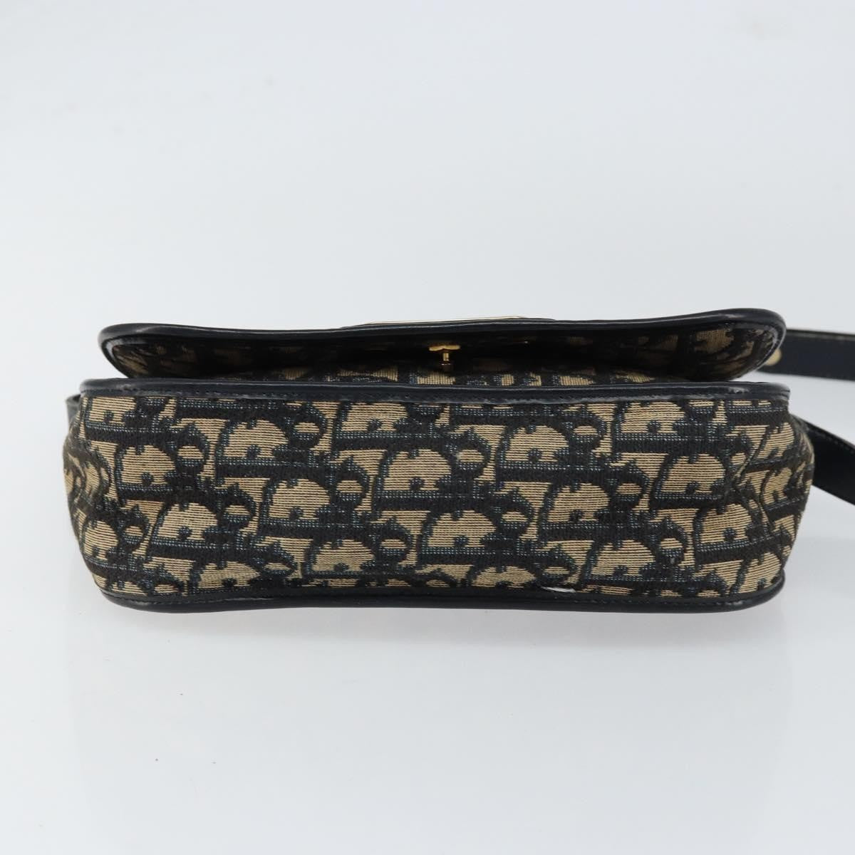 Christian Dior Vintage Trotter Shoulder Bag Canvas, NAVY, CANVAS, Shoulder bag