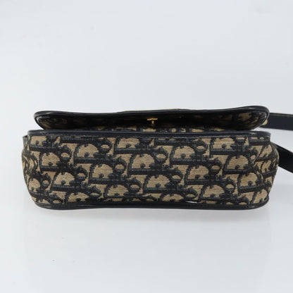 Christian Dior Vintage Trotter Shoulder Bag Canvas, NAVY, CANVAS, Shoulder bag