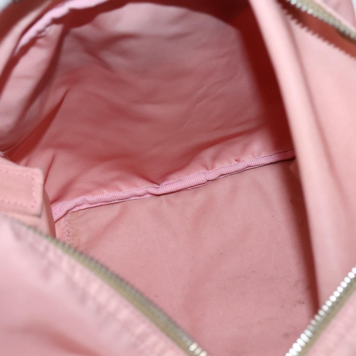Prada Side Pocket Bauletto Bag Nylon with Leather, PINK, NYLON, Handbag