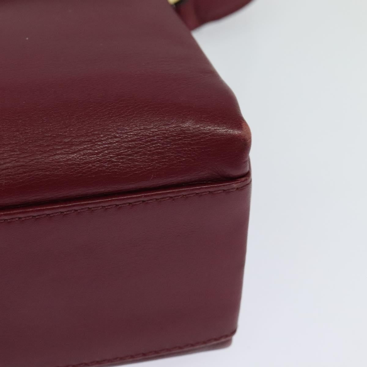 Celine Circle logo Leather, BURGUNDY, LEATHER, Shoulder bag