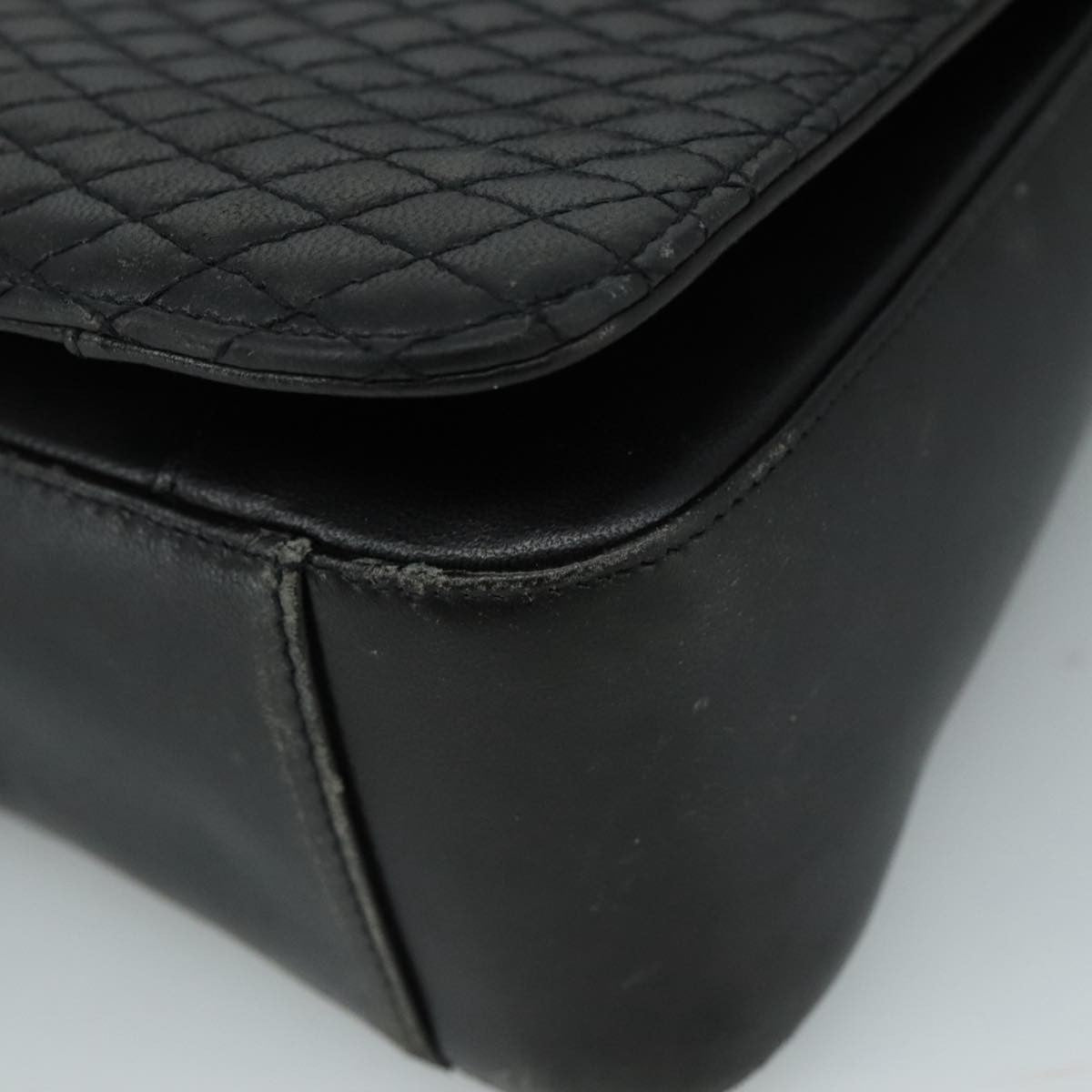 Bally Vintage Flap Handbag Quilted Leather, BLACK, LEATHER, Handbag