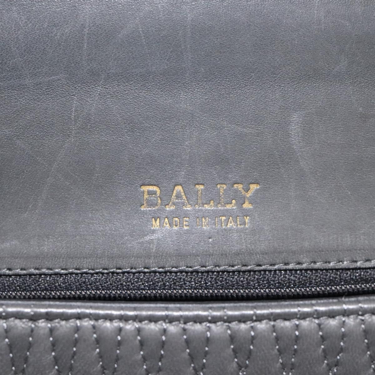 Bally Vintage Handbag Quilted Leather, GRAY, LEATHER, Handbag