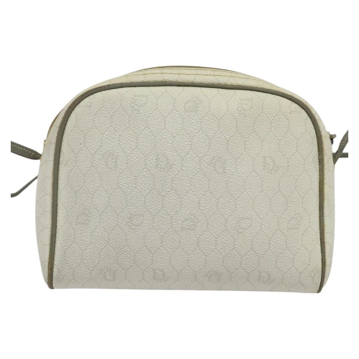 Christian Dior Vintage Honeycomb Shoulder Bag Canvas, WHITE, CANVAS, Shoulder bag