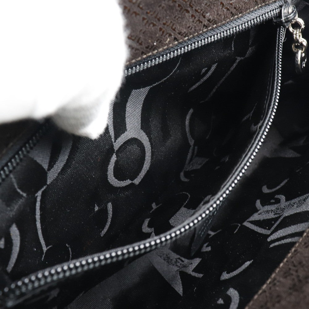 Salvatore Ferragamo Shoulder Bag Suede, BROWN, SUEDE, Shoulder bag