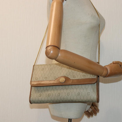 Christian Dior Vintage Honeycomb chain Canvas, BEIGE, PVC, Shoulder bag