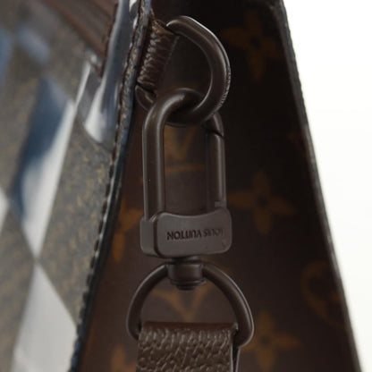 Louis Vuitton Standing Pouch Monogram Chess Coated Canvas and PVC, Brown, Canvas, Clutch