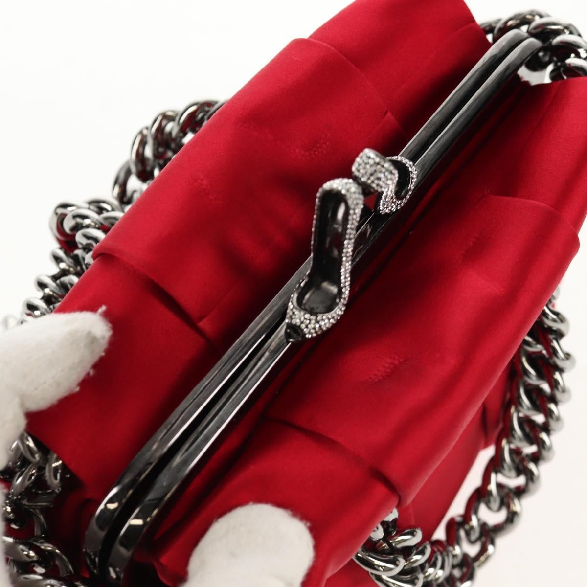 Christian Louboutin Yoyo Frame Clutch Satin, RED, SATIN, Clutche & pouche