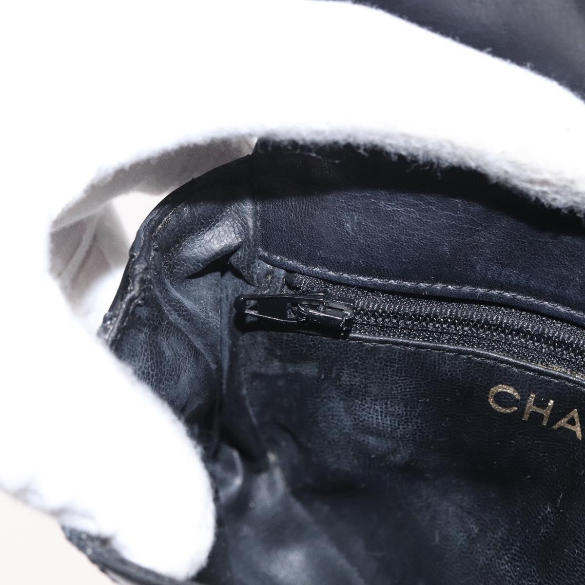 Chanel Vintage Flap Belt Bag Quilted Leather, BLACK, LEATHER, Clutche & pouche