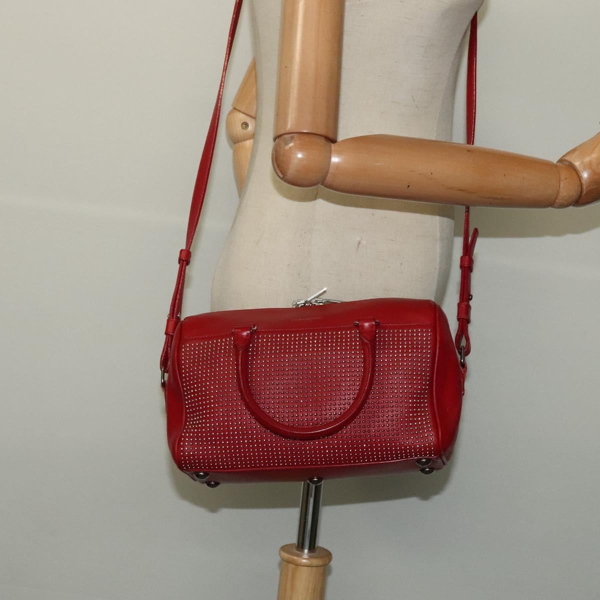 Saint Laurent Classic Baby Duffle Bag Leather, RED, LEATHER, Travel bag