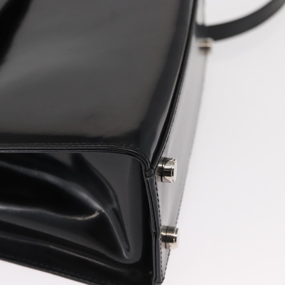 Salvatore Ferragamo Gancini handbag Leather, BLACK, LEATHER, Handbag