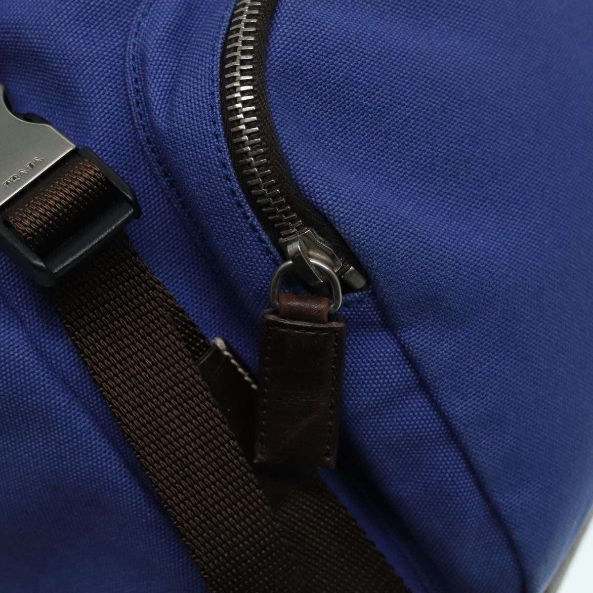 Prada Logo Backpack Canvas, BLUE, CANVAS, Backpack