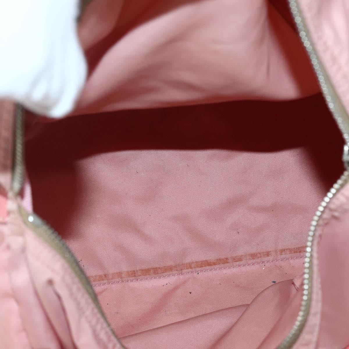 Prada Side Pocket Bauletto Bag Nylon with Leather, PINK, NYLON, Handbag