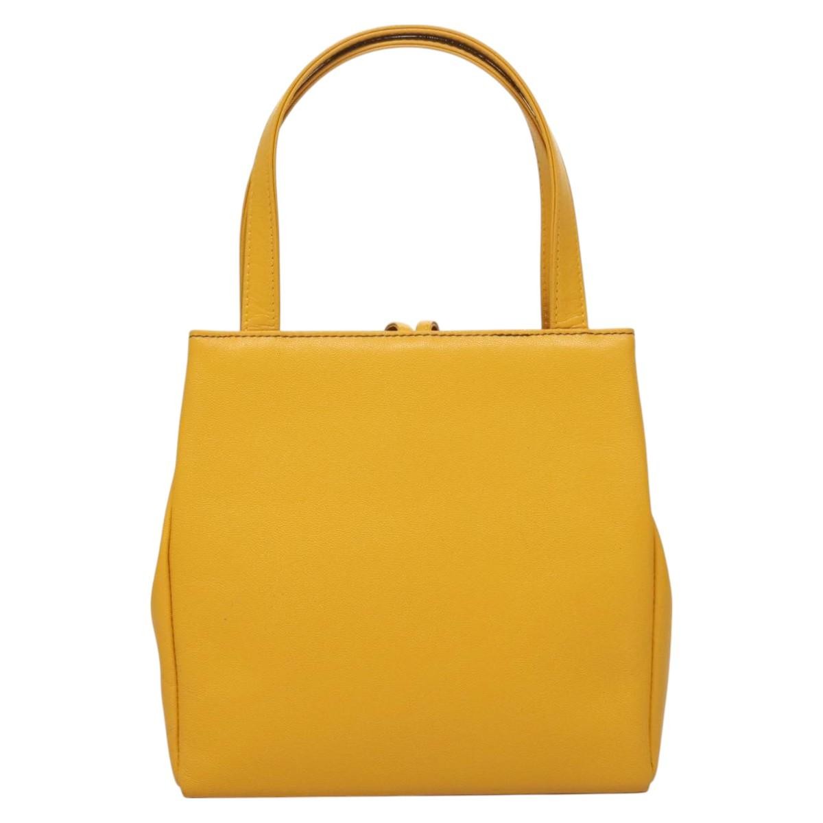 Burberry Vintage Handbag Leather, YELLOW, LEATHER, Handbag