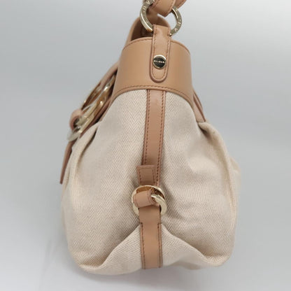 Bvlgari Chandra Hobo Canvas and Leather, BEIGE, CANVAS, Handbag