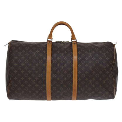 Louis Vuitton Keepall Bag Monogram Canvas, BROWN, CANVAS, Travel bag