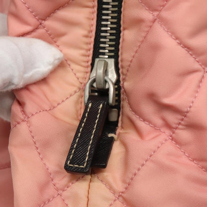 Prada Chain Zip Tote Quilted Tessuto, PINK, NYLON, Tote bag