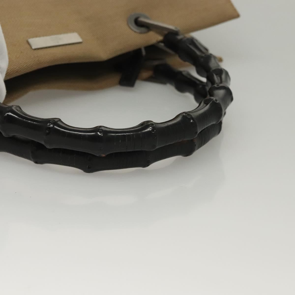 Gucci Vintage Bamboo Handle Tote Canvas, BEIGE, CANVAS, Tote bag