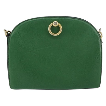 Celine Vintage Shoulder Bag Leather, GREEN, LEATHER, Shoulder bag