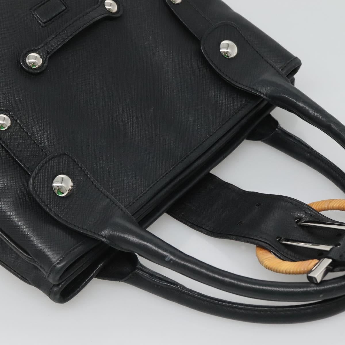 Salvatore Ferragamo Gancini handbag Leather, BLACK, LEATHER, Handbag