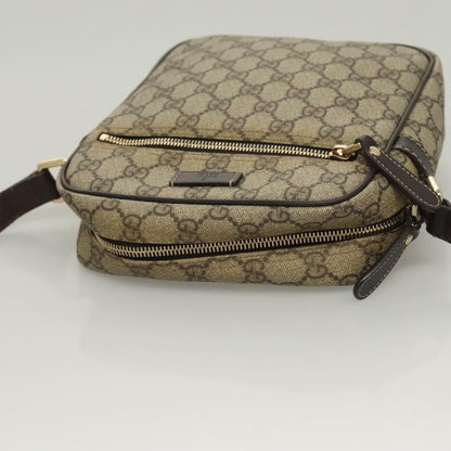 Gucci Front Zip Messenger GG Coated Canvas, BEIGE, CANVAS, Shoulder bag