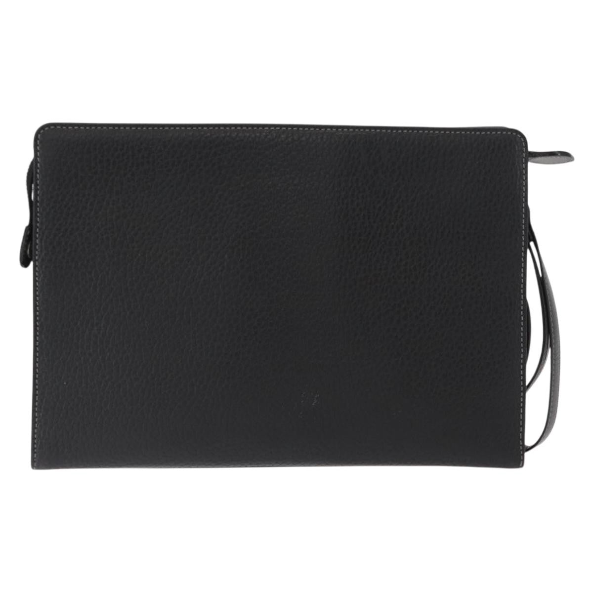 Burberry Zip Clutch Leather, BLACK, LEATHER, Clutche & pouche