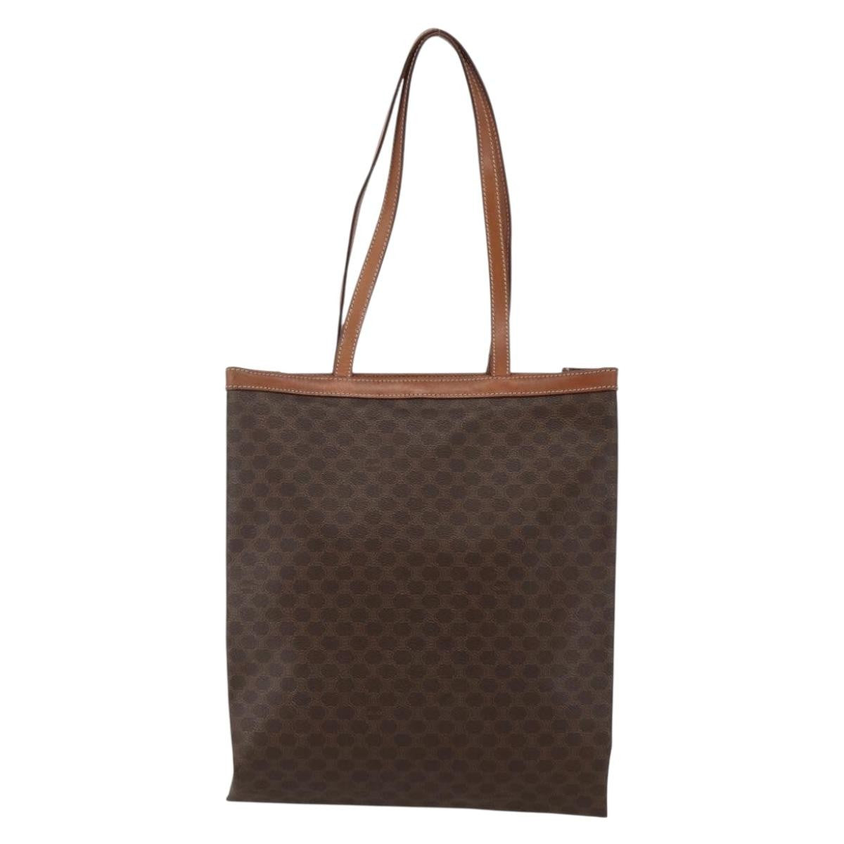 Celine Vintage Macadam Tote bag Canvas, BROWN, CANVAS, Tote bag