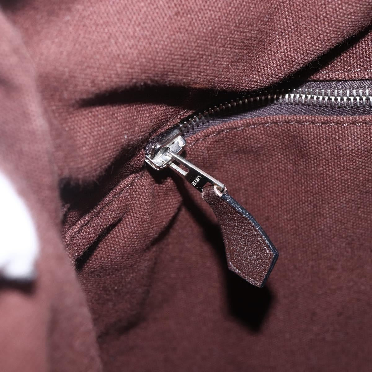 Hermes Troca Horizontal Tote Canvas, BROWN, CANVAS, Tote bag