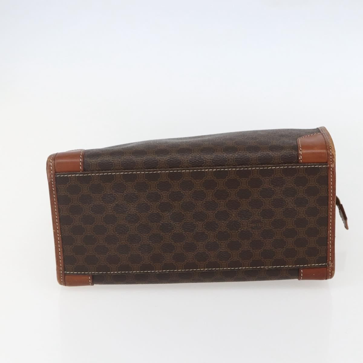 Celine Vintage Macadam Handbag Canvas and Leather, BROWN, CANVAS, Handbag