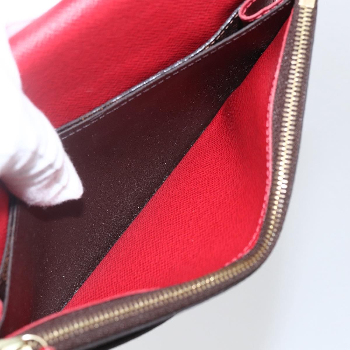 Louis Vuitton Emilie Wallet Damier, BROWN, CANVAS, Wallets