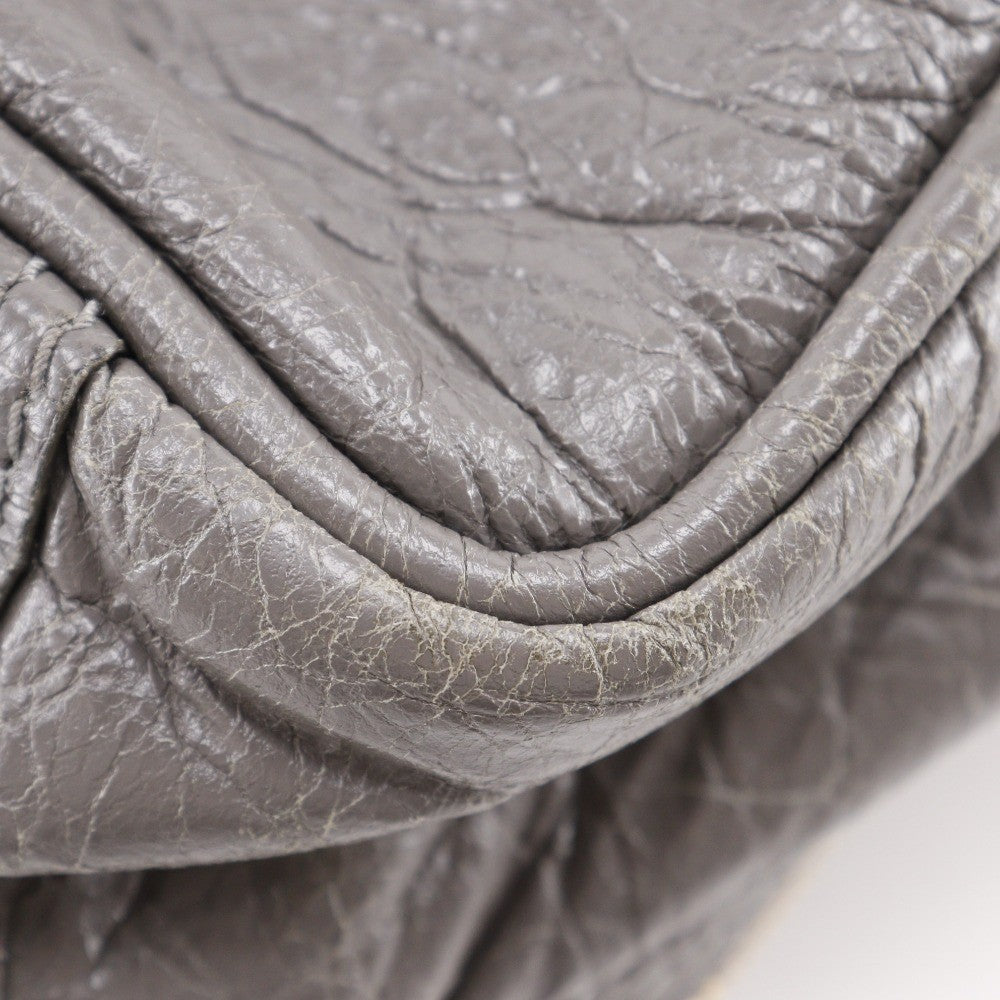 Balenciaga Blanket Square Bag Leather, GRAY, LEATHER, Handbag