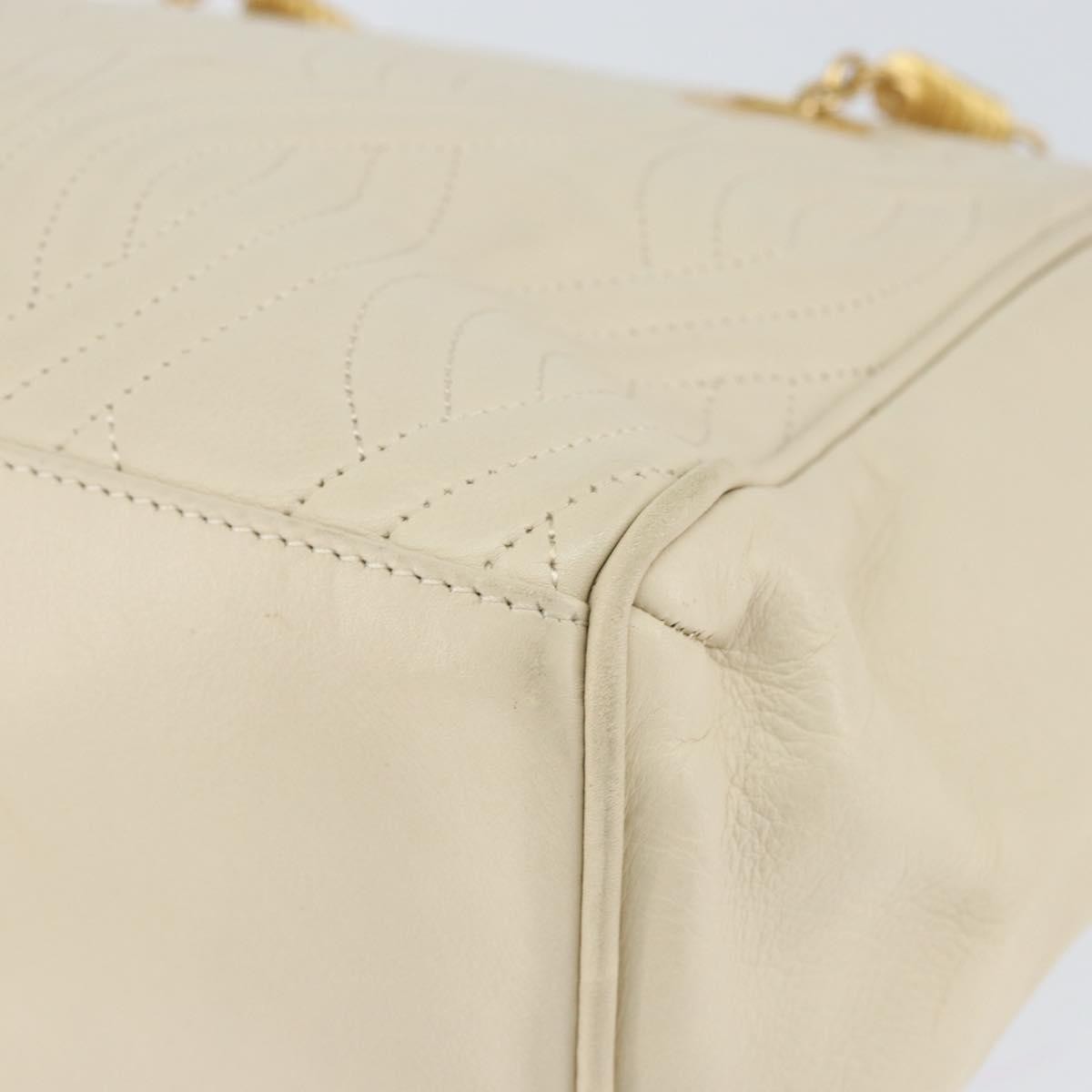 Fendi Wave Stitch Handbag Leather, BEIGE, LEATHER, Handbag