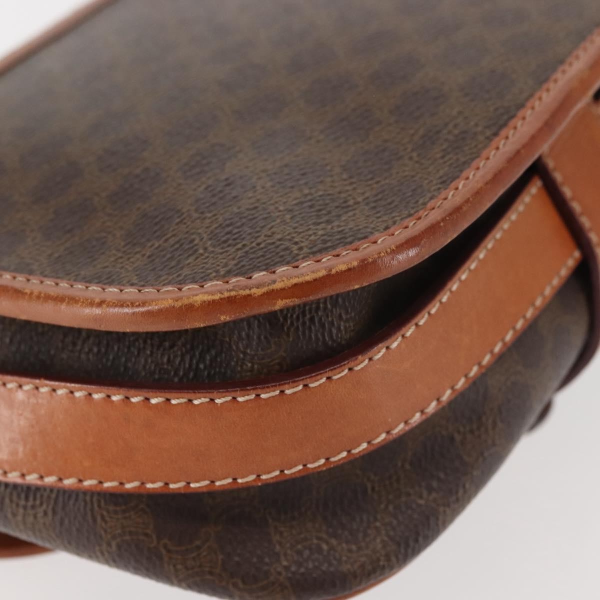 Celine Macadam Shoulder Bag PVC Leather, BROWN, CANVAS, Shoulder bag