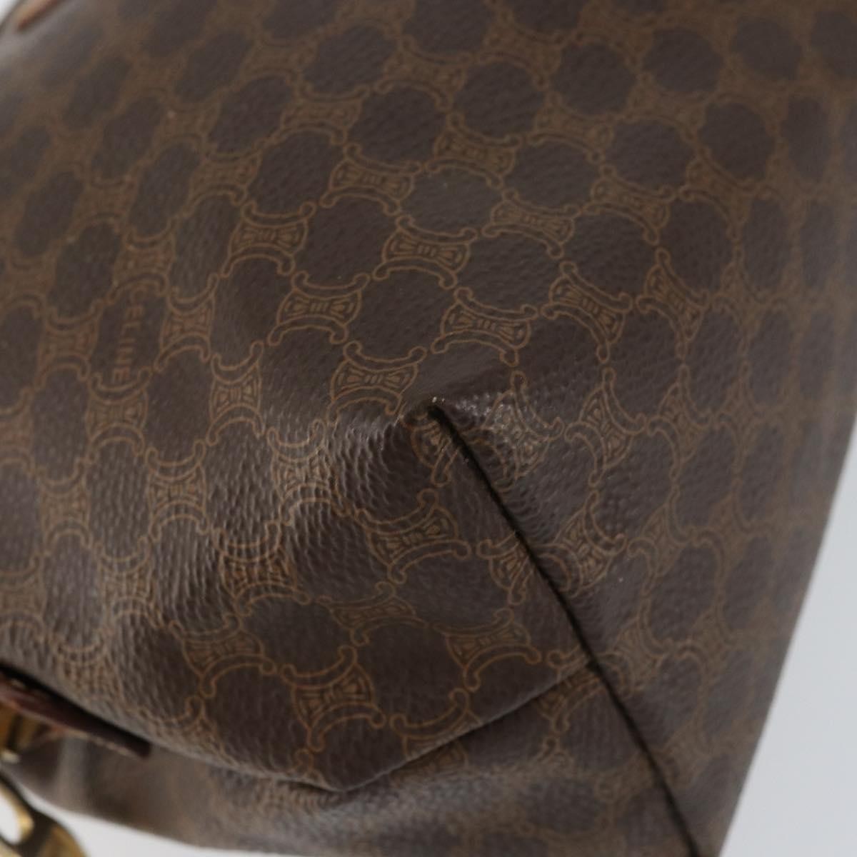 Celine Macadam Pochette Canvas and Leather, BROWN, CANVAS, Clutche & pouche