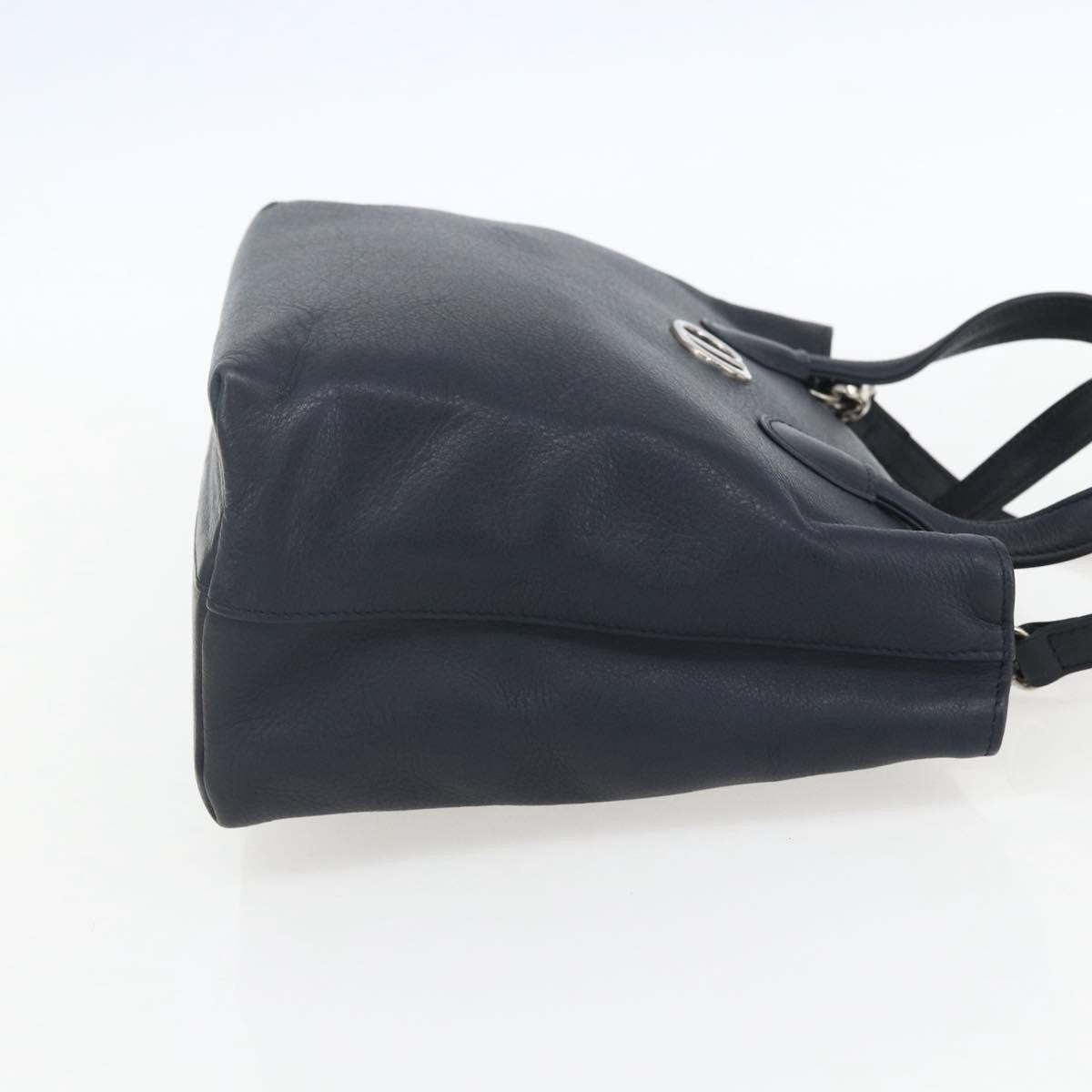 Christian Dior Vintage CD Handbag Leather, NAVY, LEATHER, Handbag