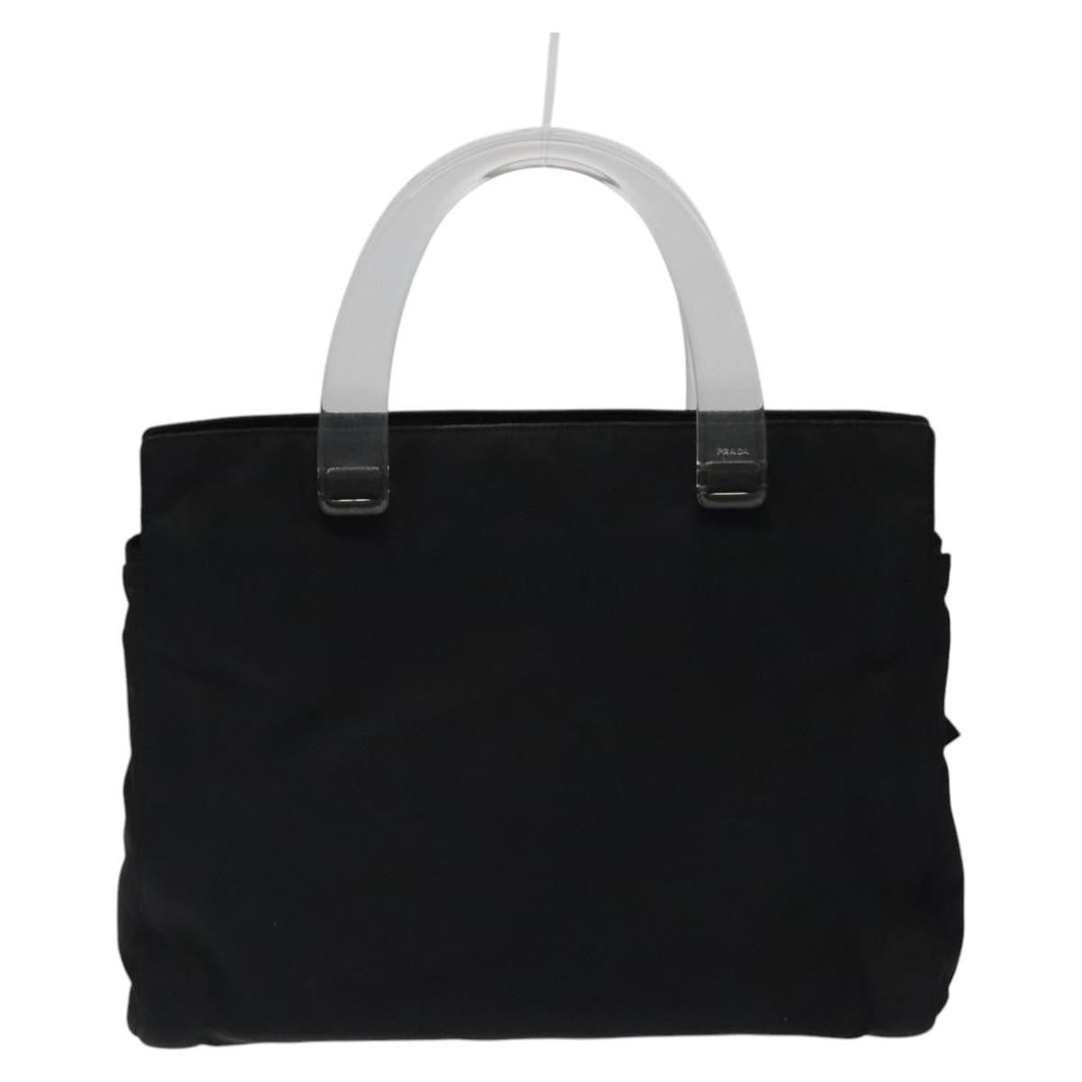 Prada Resin Handle Tote Tessuto, BLACK, NYLON, Tote bag
