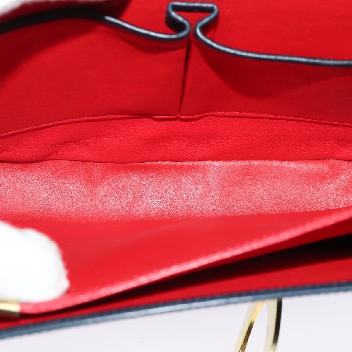 Celine Circle logo Leather, NAVY, LEATHER, Shoulder bag