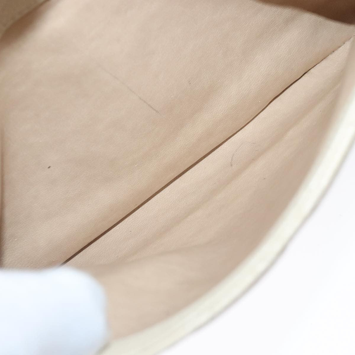 Chanel Vintage Slit Pocket Shoulder Bag Quilted Caviar, BEIGE, LEATHER, Shoulder bag