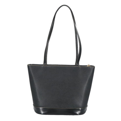Burberry Handle Tote Leather, BLACK, LEATHER, Tote bag