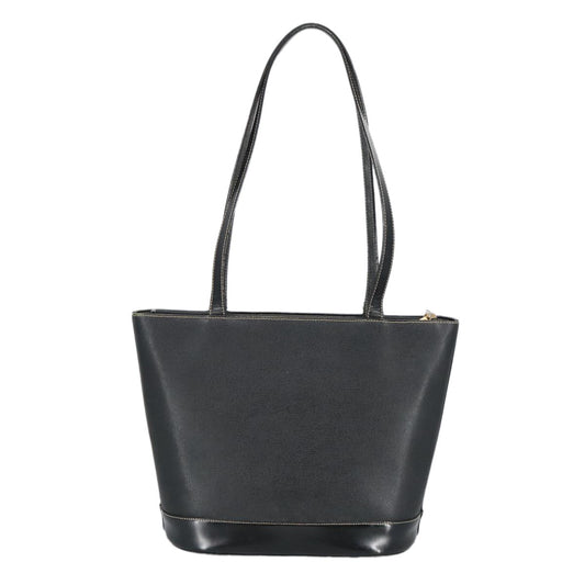 Burberry Handle Tote Leather, BLACK, LEATHER, Tote bag