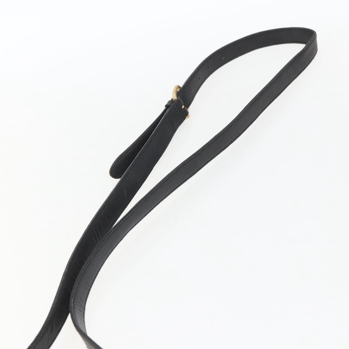 Celine Vintage Circle Logo Crossbody Bag Leather, BLACK, LEATHER, Shoulder bag