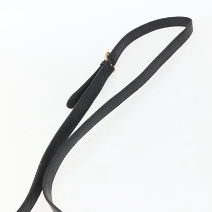 Celine Vintage Circle Logo Crossbody Bag Leather, BLACK, LEATHER, Shoulder bag