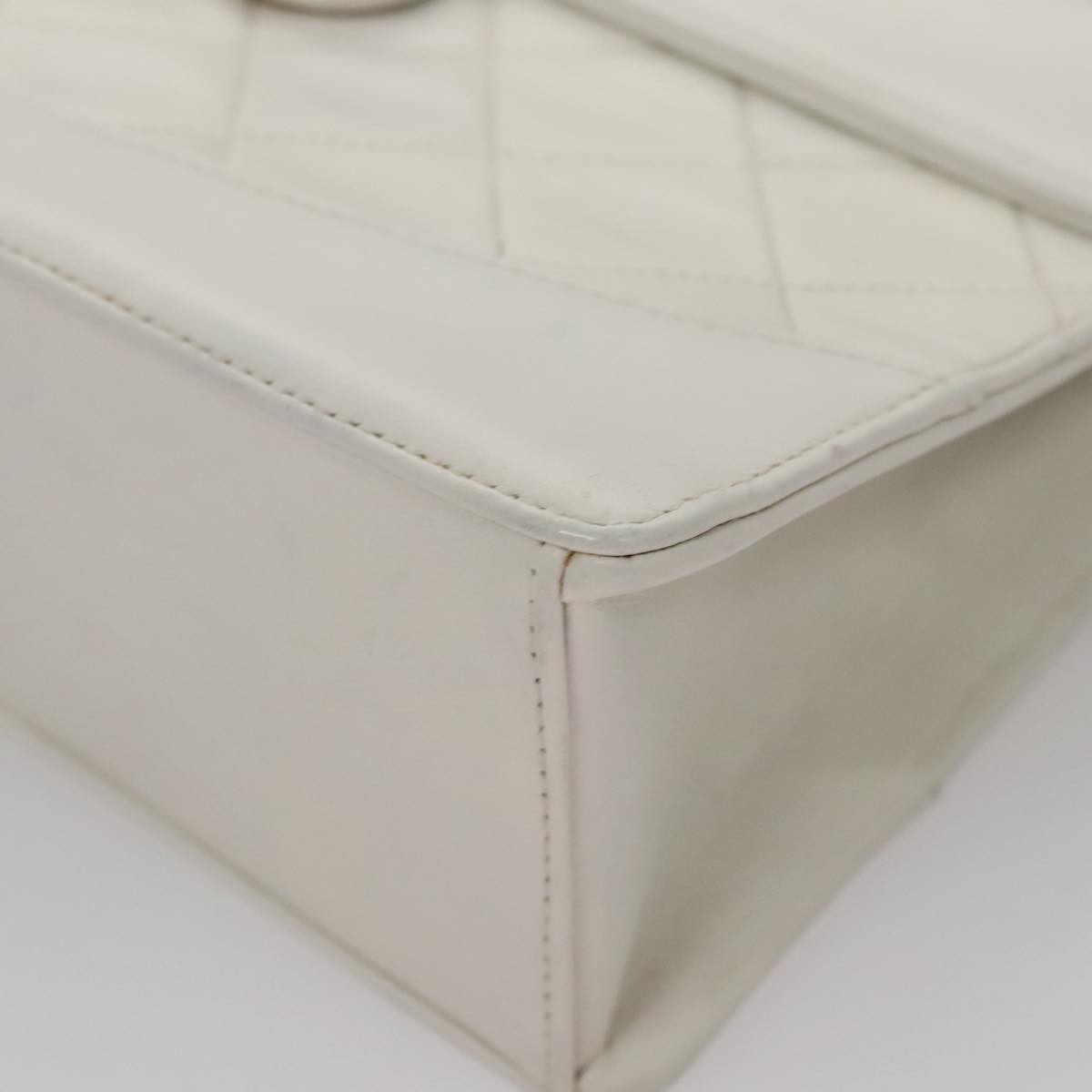 Chanel Flap Clutch Shearling, WHITE, LEATHER, Clutche & pouche