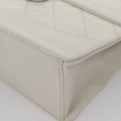 Chanel Flap Clutch Shearling, WHITE, LEATHER, Clutche & pouche